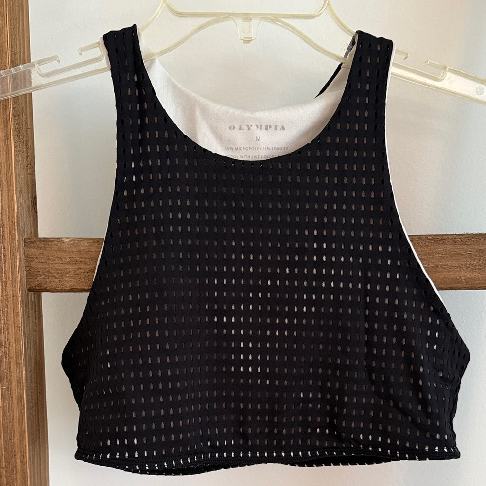Black Mesh bra Olympia activewear size medium